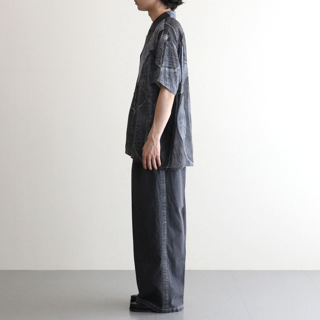 LIGHT-WEIGHT DENIM 1TUCK WIDE BAKER PANTS #BLACK [YK25SS0931P]
