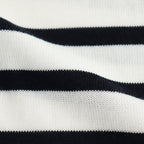 Sailor Silk Open-collar Knit #White-Navy [AOESKN015]