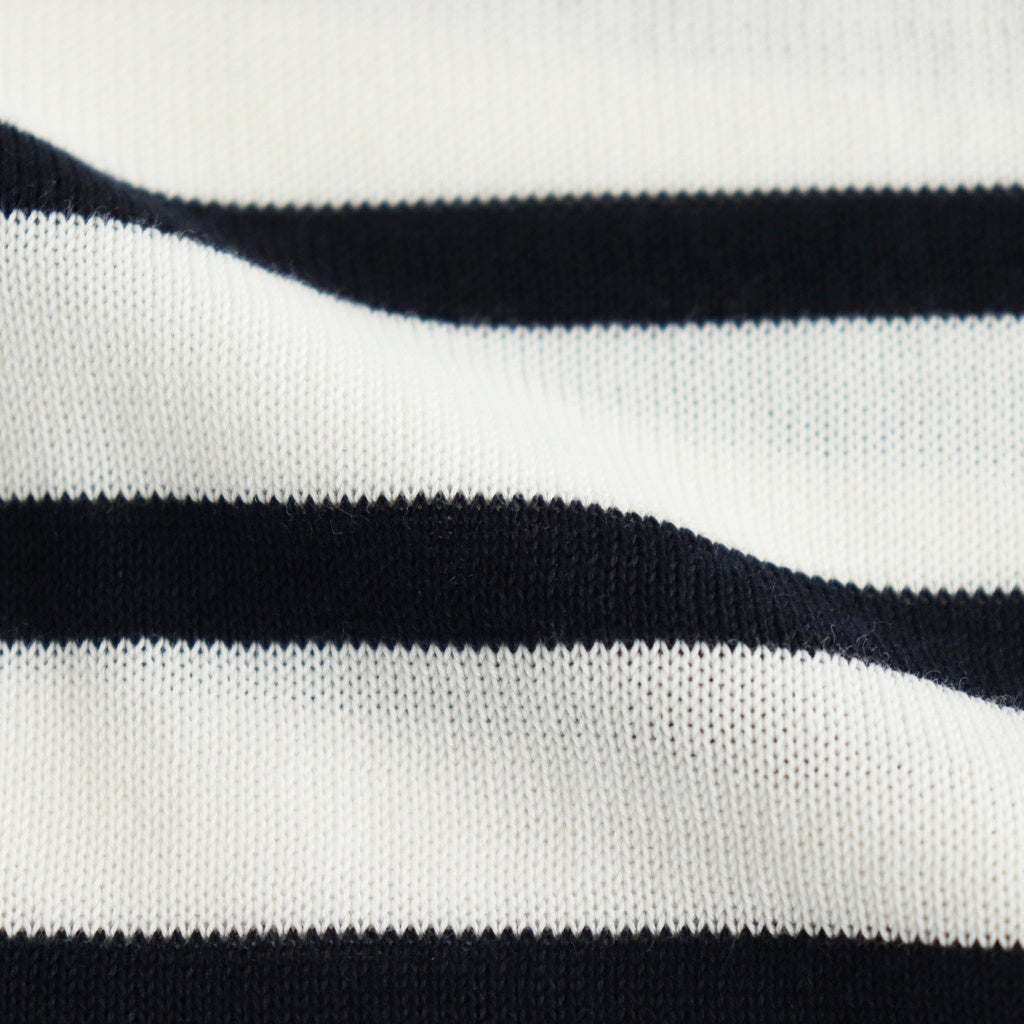 Sailor Silk Open-collar Knit #White-Navy [AOESKN015]