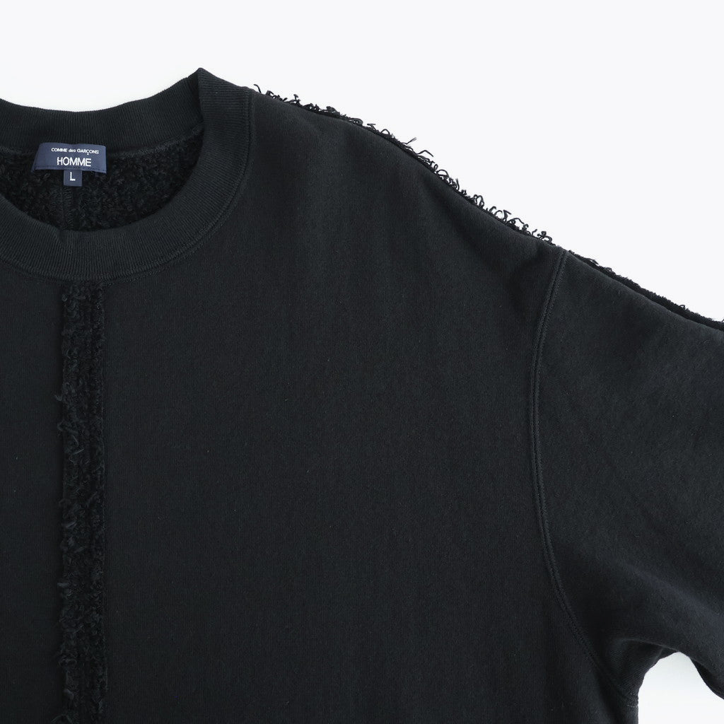 綿裏毛 製品洗丸首スウェット #BLACK [HP-T014-051]