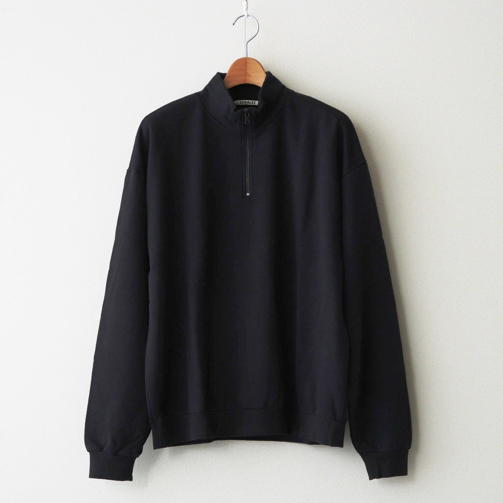 ELASTIC HIGH GAUGE SWEAT HALF ZIP P/O #INK BLACK [A26SP01NU]
