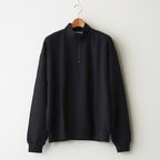 ELASTIC HIGH GAUGE SWEAT HALF ZIP P/O #INK BLACK [A26SP01NU]