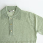 KID MOHAIR SHEER KNIT POLO #PALE GREEN [A25SP05FG]