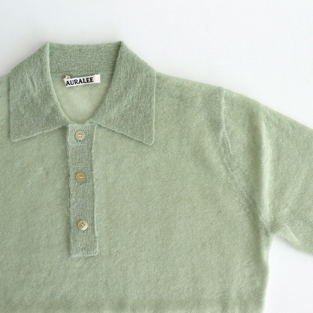 KID MOHAIR SHEER KNIT POLO #PALE GREEN [A25SP05FG]
