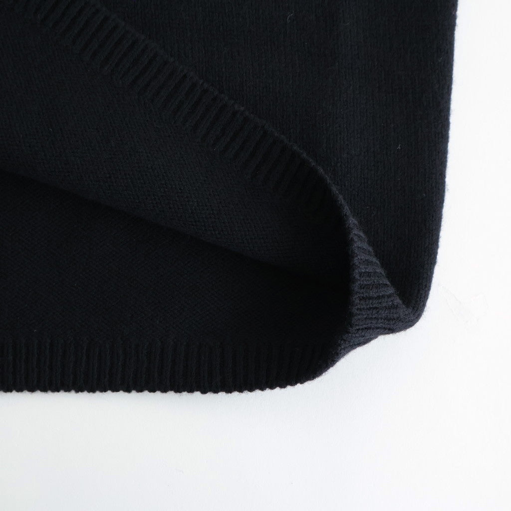 Suede Leather Elbow Patch Sweater #BLACK [YK25FW01108S]