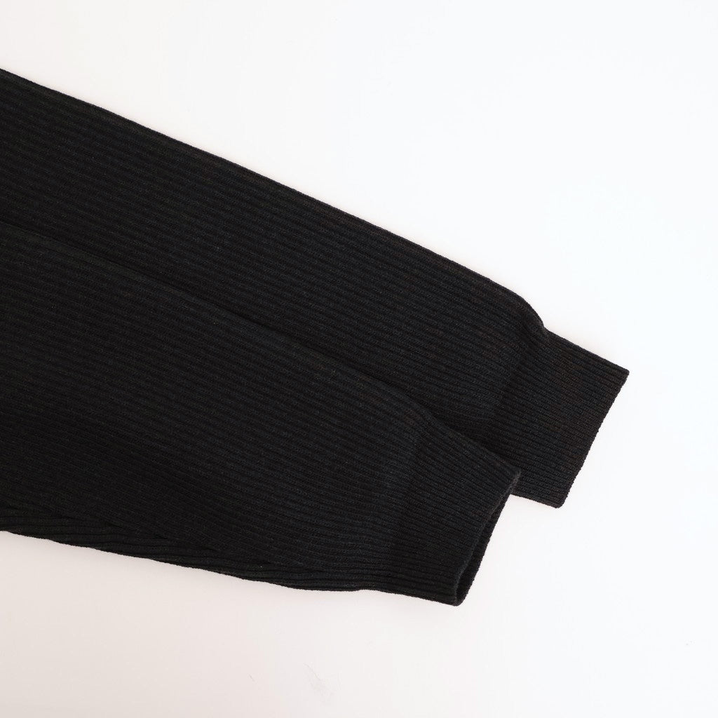 SUPER FINE WOOL RIB KNIT SHIRT CARDIGAN #BLACK [A25AC01RK]