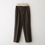 LIGHT WOOL MAX GABARDINE TWO-TUCK SLACKS #DARK BROWN [A26AP03MG]