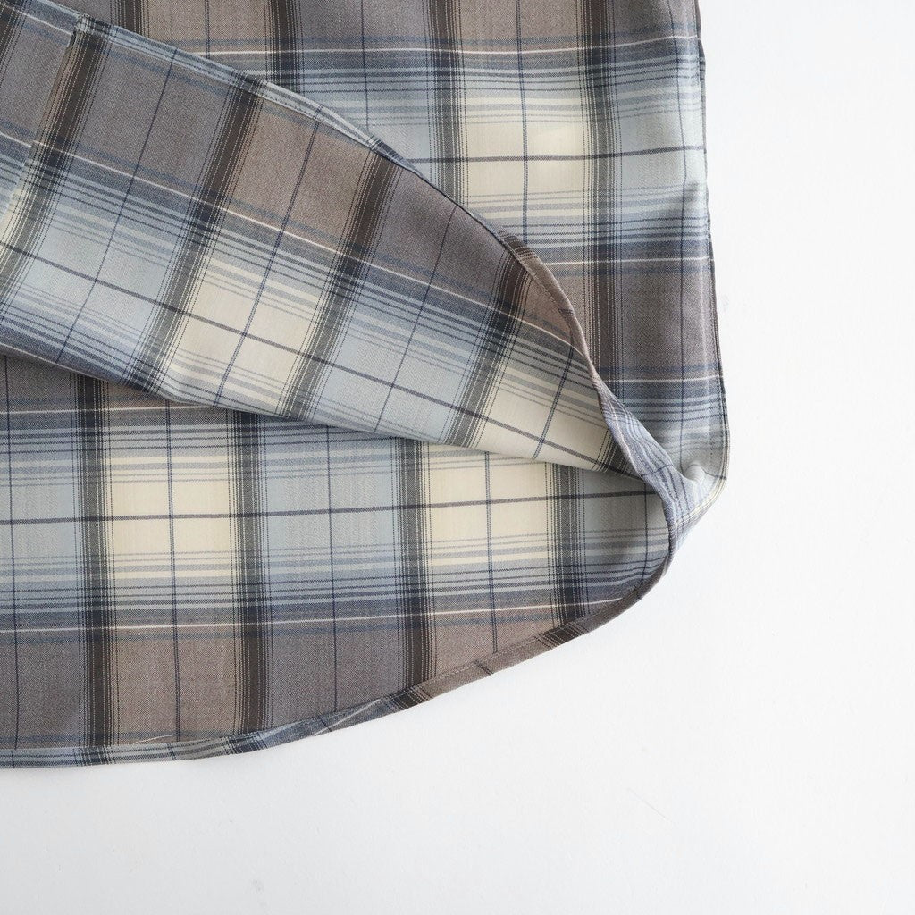 SUPER LIGHT WOOL CHECK SHIRT #BLUE GRAY CHECK [A26SS01LC]