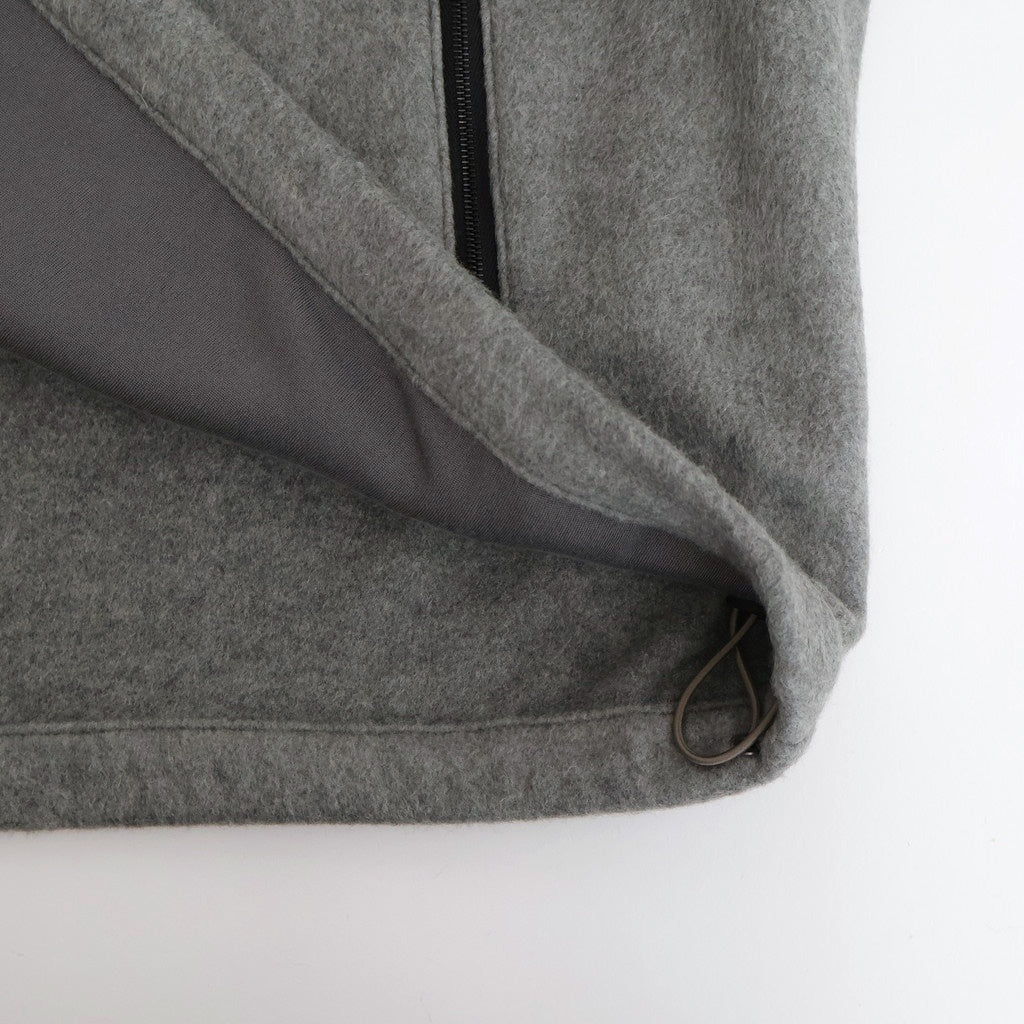 PURE SILK COMFORT FLEECE HALF ZIP P/O #TOP GRAY [A25AP02SF]