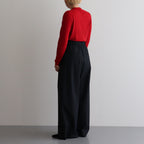 ROYAL WOOL CIRCULAR RIB HENRYNECK SWEATER #RED [KRAGCW0703]