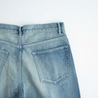 SELVEDGE FADED HEAVY DENIM WIDE PANTS #FADED INDIGO [A26AP02DH]