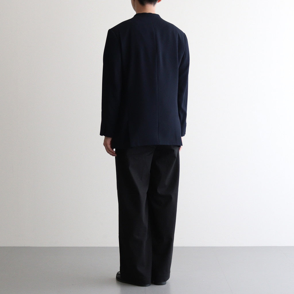 NNCJK｜アセテート&ポリエステルライトクレープダブルクロス ノーカラージャケット #NAVY [NK-NC905JK]