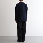 NNCJK｜アセテート&ポリエステルライトクレープダブルクロス ノーカラージャケット #NAVY [NK-NC905JK]
