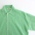 BABY SURI ALPACA SHEER KNIT SHIRT CARDIGAN #LIGHT GREEN [A24AC01AK]