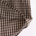 AIRY LIGHT COTTON CHECK BIG SHIRT #BROWN GINGHAM CHECK [A25SS01GC]