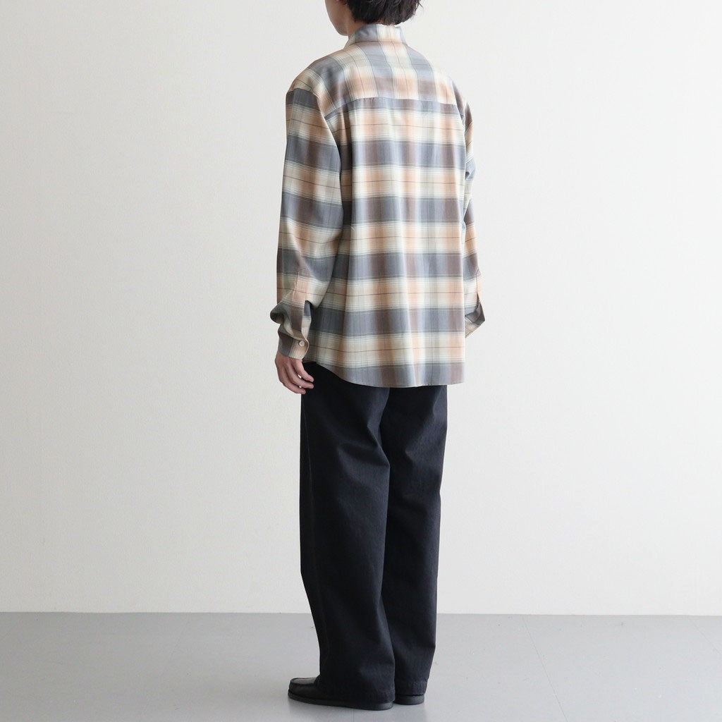 SUPER LIGHT WOOL CHECK SHIRT #LIGHT BROWN CHECK [A26SS01LC]