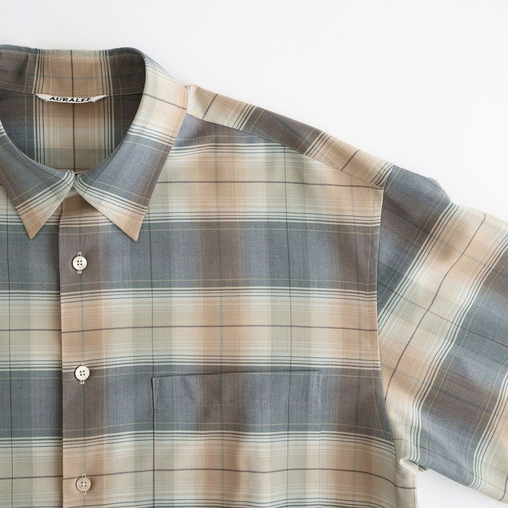 SUPER LIGHT WOOL CHECK SHIRT #LIGHT BROWN CHECK [A26SS01LC]