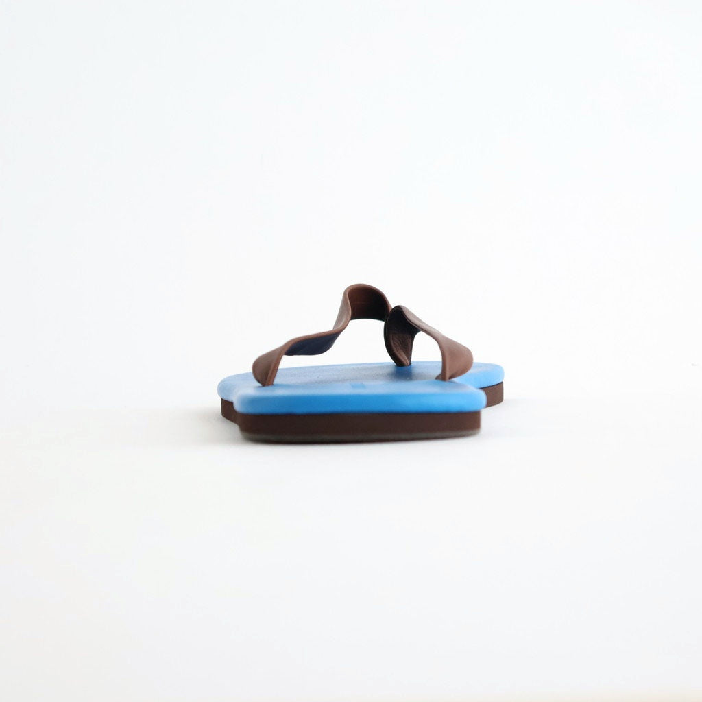 SOFT LEATHER FLIP-FLOPS #BLUE × BROWN [A26SS05QD]