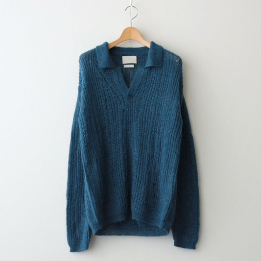 SILK MOHAIR SKIPPER SWEATER #PEACOCK [YK25SS0955S]