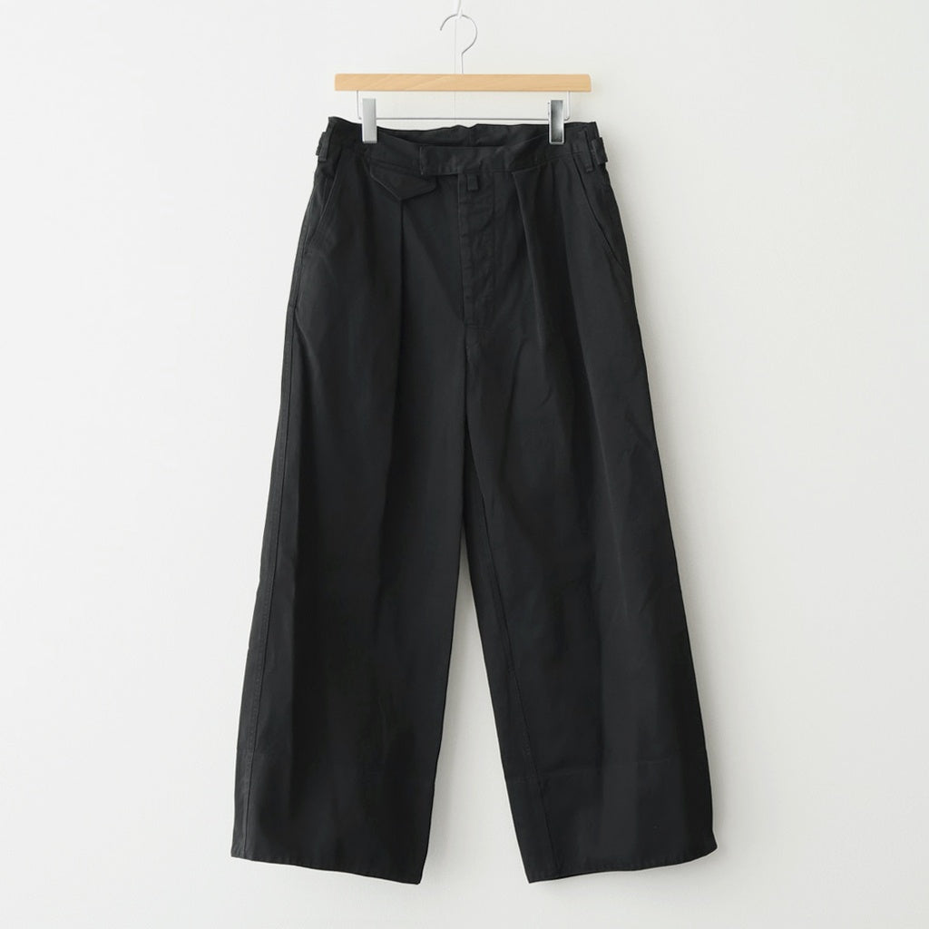 KATHARINE HAMNETT Organic Cotton Wide-leg Work Pants #BLACK [YK25FW01131P-KH]