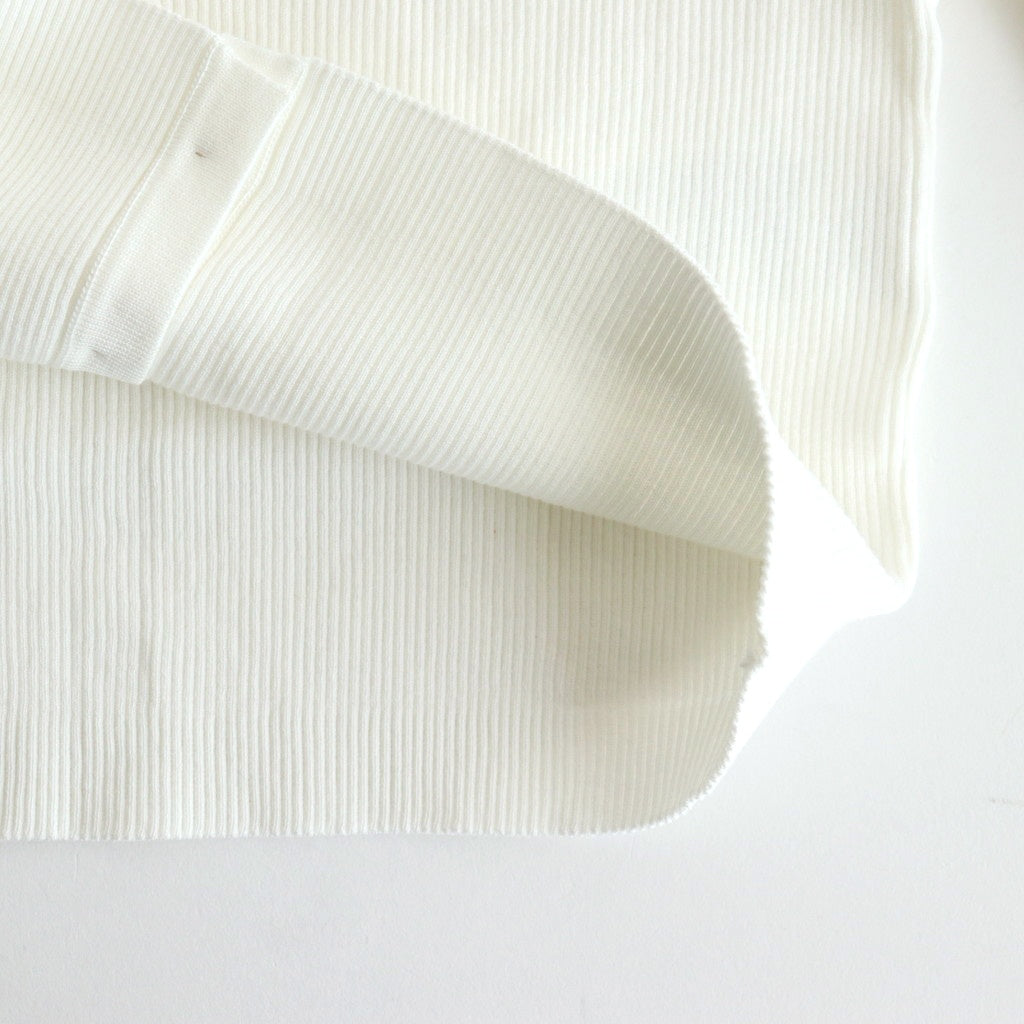 COTTON HIGH GAUGE RIB KNIT CROPPED CREW NECK CARDIGAN #WHITE [A00C04HR]