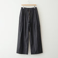 MADRAS STRIPE WIDE EASY PANTS #BLACK STRIPE [N0037]