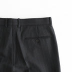 BLUEFACED WOOL TWO-TUCK SLACKS #CHARCOAL NAVY STRIPE [A26AP02BS]