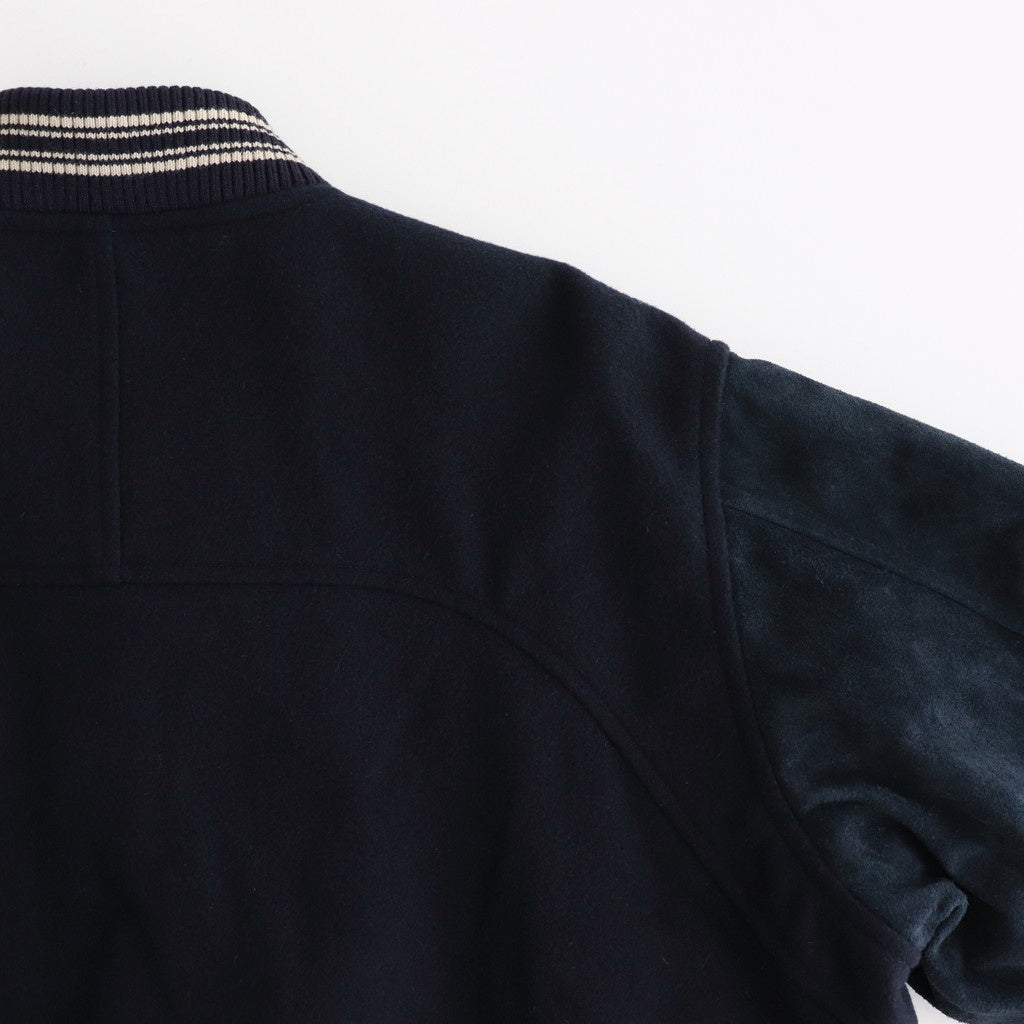 LEATHER STUDIUM JACKET #NAVY [25330210]