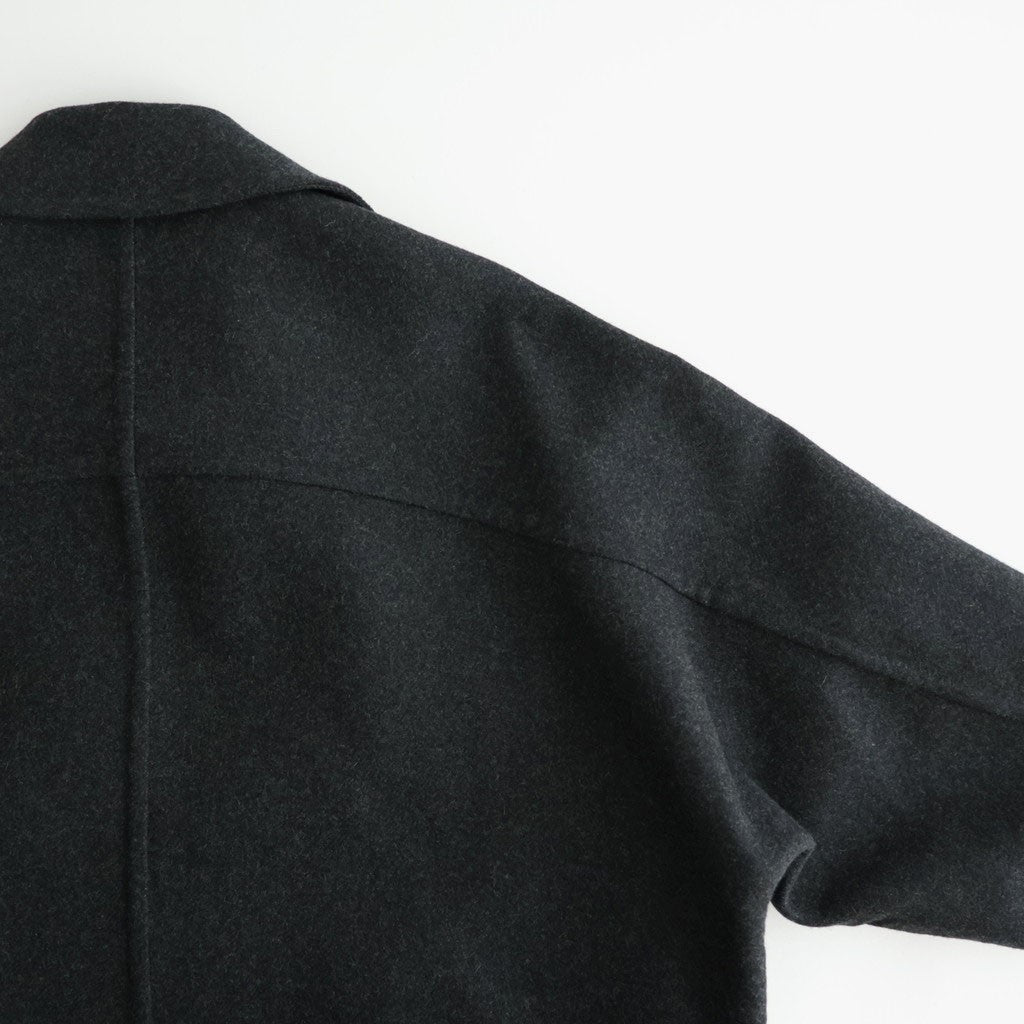 Wool Cashmere Double Breasted Rever Coat #Charcoal [YK26FW01317C]