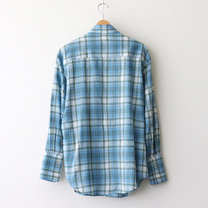 AIRY WOOL CHECK SHIRT #BLUE CHECK [A24AS02WN]