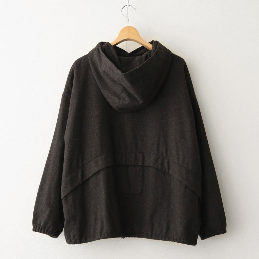 縮絨ウールワイドフーディー #DARK BROWN [D225-T391]