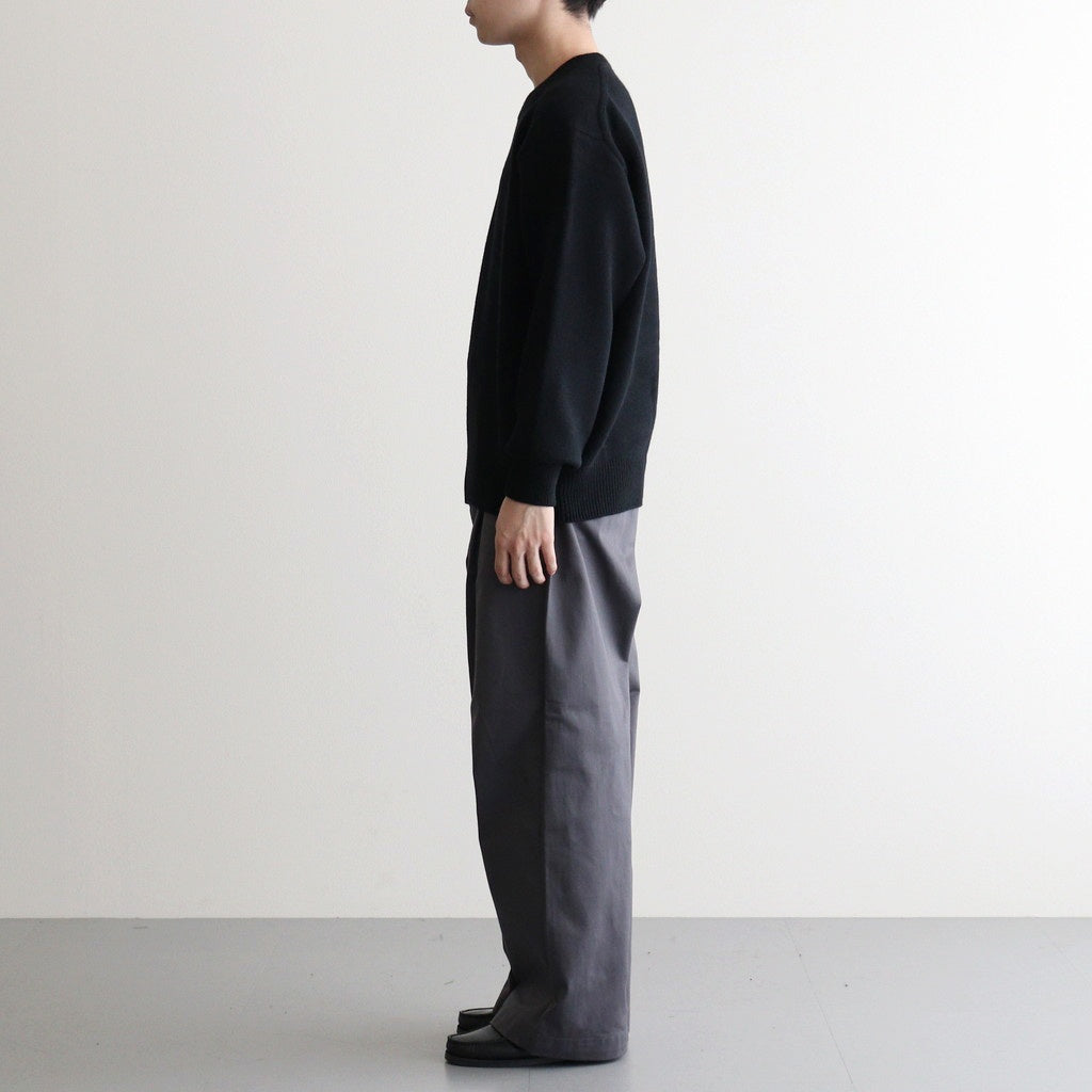 EXTRA FINE WOOL WARM KNIT CREW NECK LS #BLACK [ST.1289]
