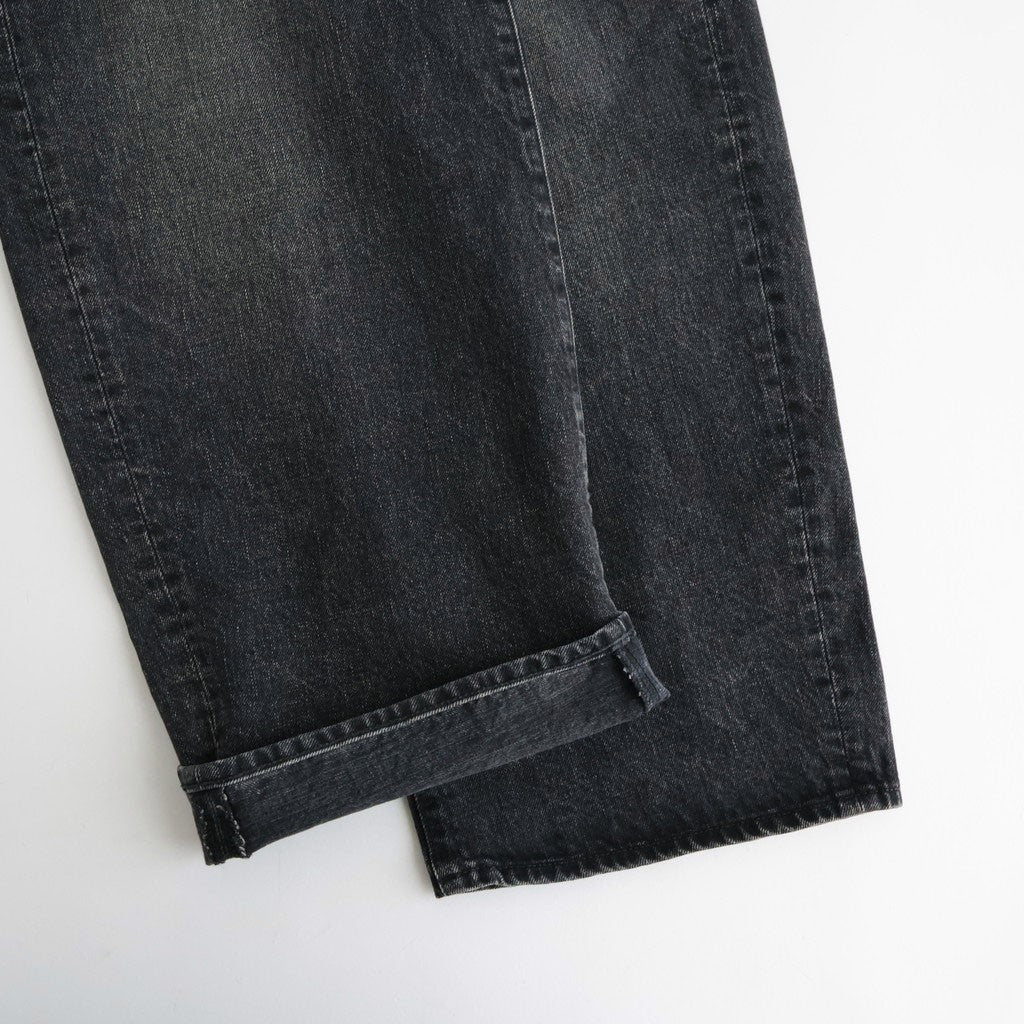 ROUND DENIM PANTS #BLACK [ST.1572]