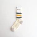 COARSE RIBBED OLDSCHOOL CREW SOCKS #D.GREEN/YELLOW [R1255-AW25]