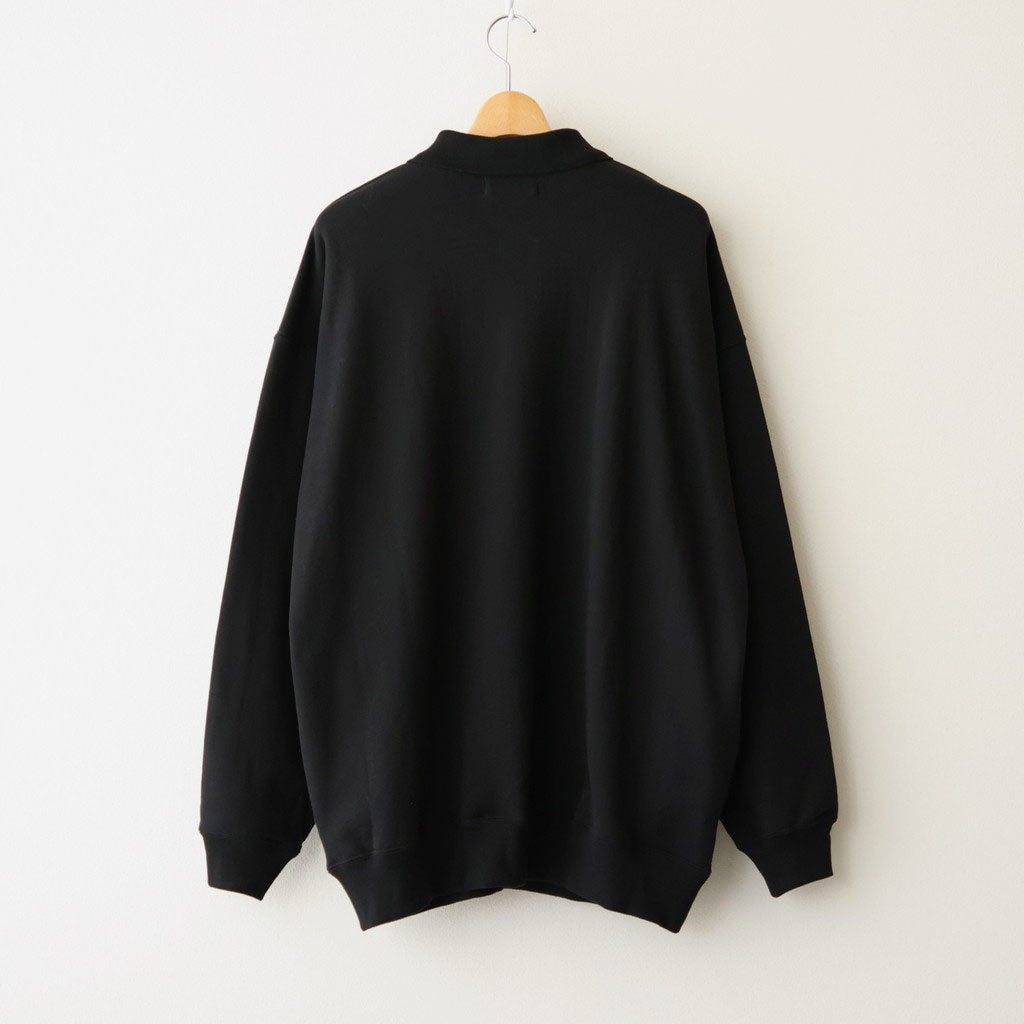 AZUMA Terry Pullover Polo Sweat #BLACK [GU263-70251B]