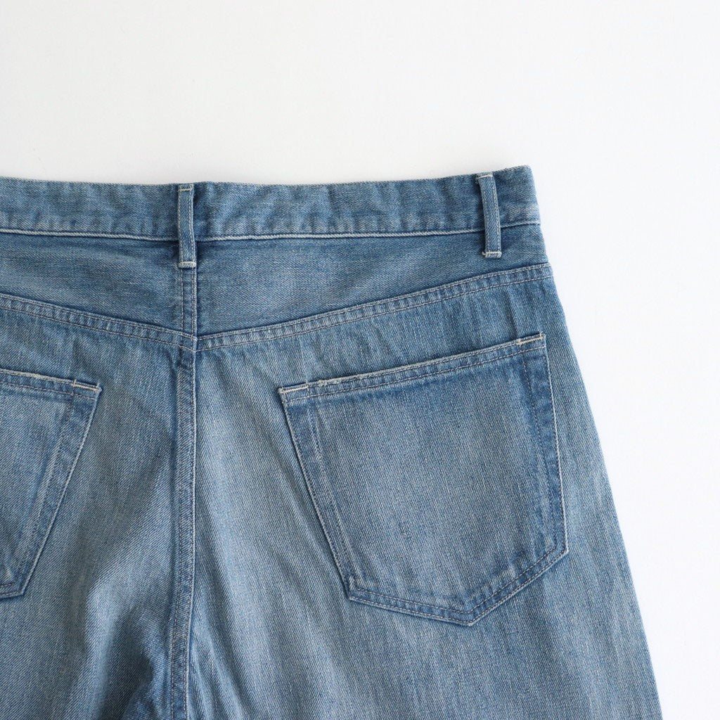 SELVEDGE FADED LIGHT DENIM WIDE PANTS #LIGHT INDIGO [A25SP03DE