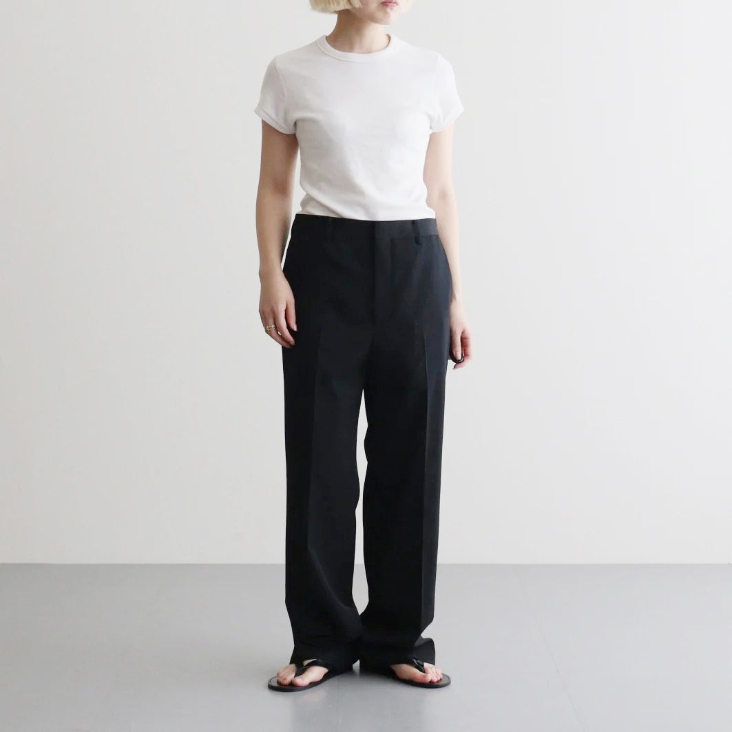 LIGHT WOOL MAX GABARDINE SLACKS #TOP BLACK [A26AP05MG]