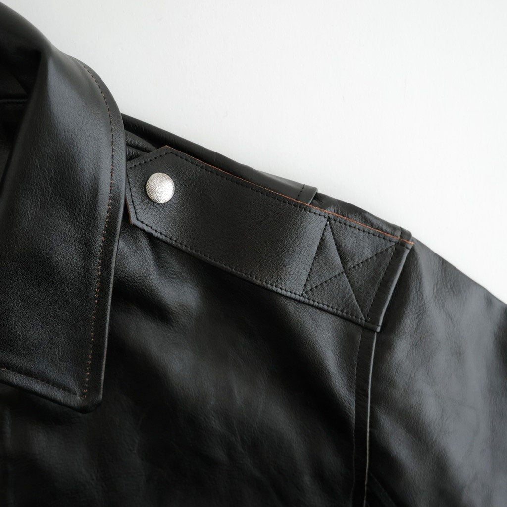 SHRINK LEATHER G-1 JACKET #BLACK SHRINK [26330705]