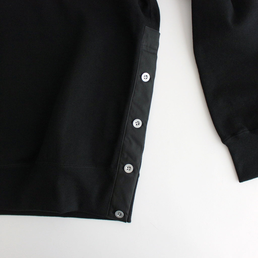 綿裏毛×綿ナイロンウェザー スウェット #BLACK [HO-T004-051]