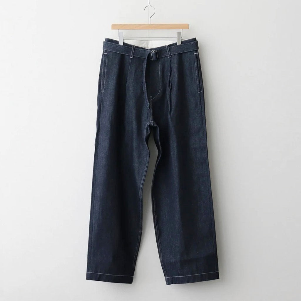 Selvage Denim Belted Pants #INDIGO_RIGID [GU261-40064RB]