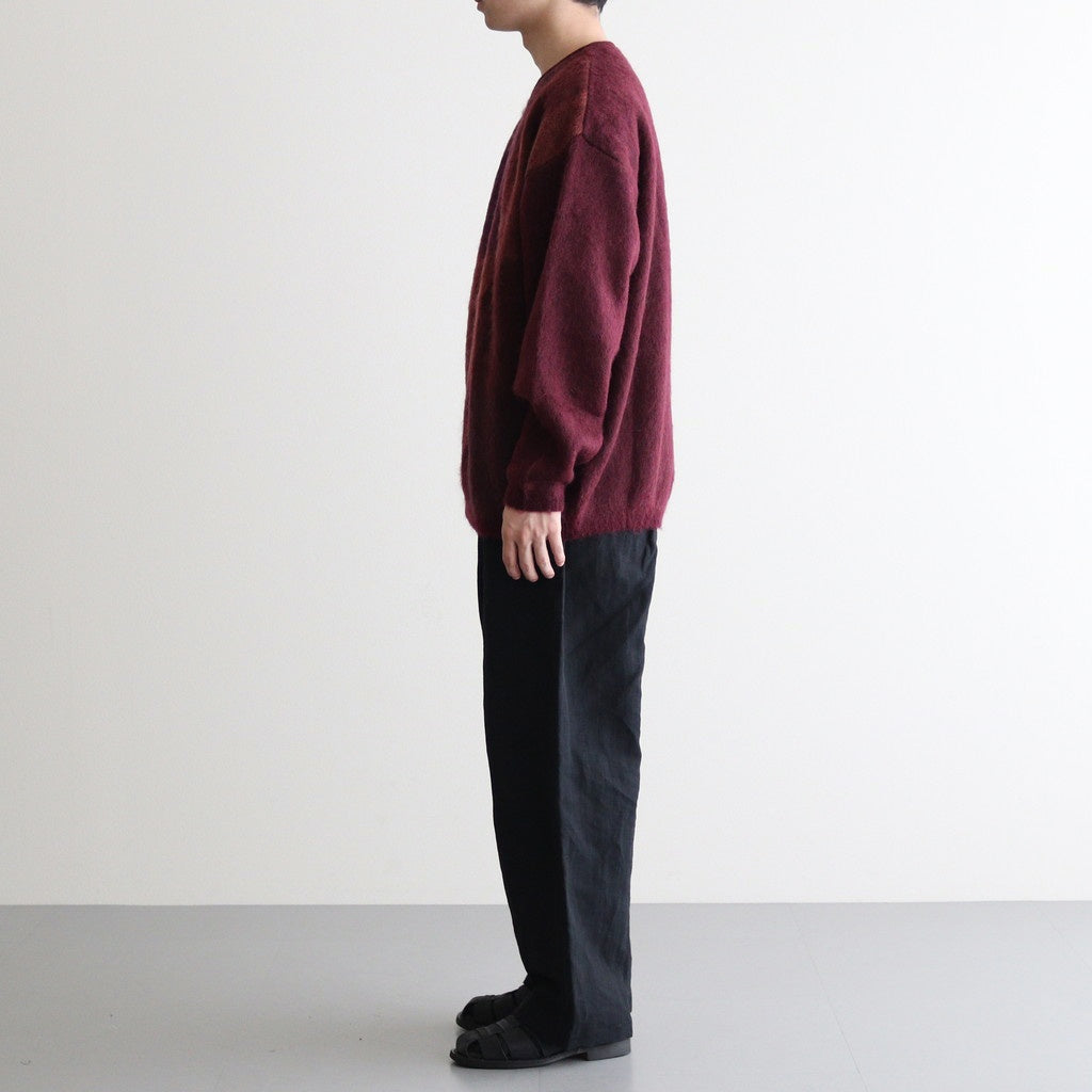 SQUARE PANNEL MOHAIR CARDIGAN #BURGUNDY [YK23FW0590S]