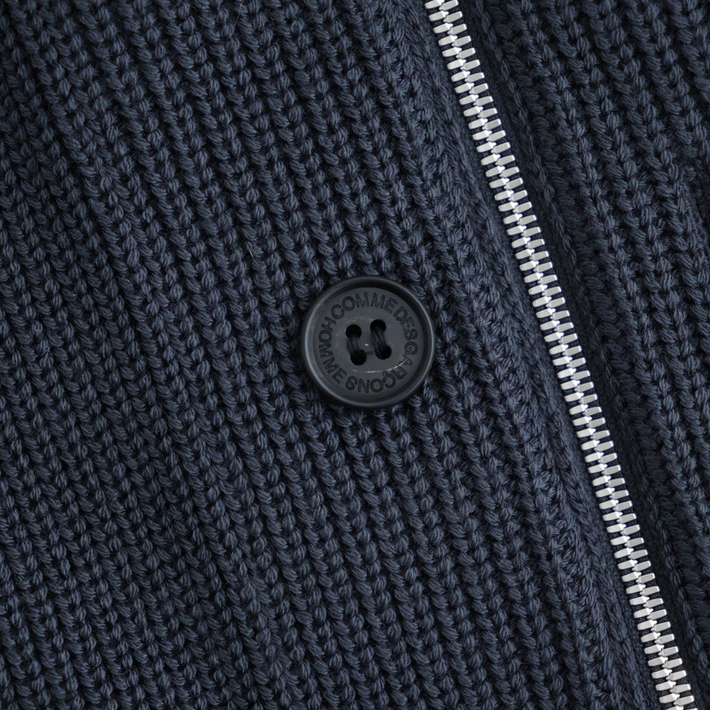 BATONER ウール梳毛片畔 Vネックカーディガン #CHARCOAL BLUE [HR-N002-051]