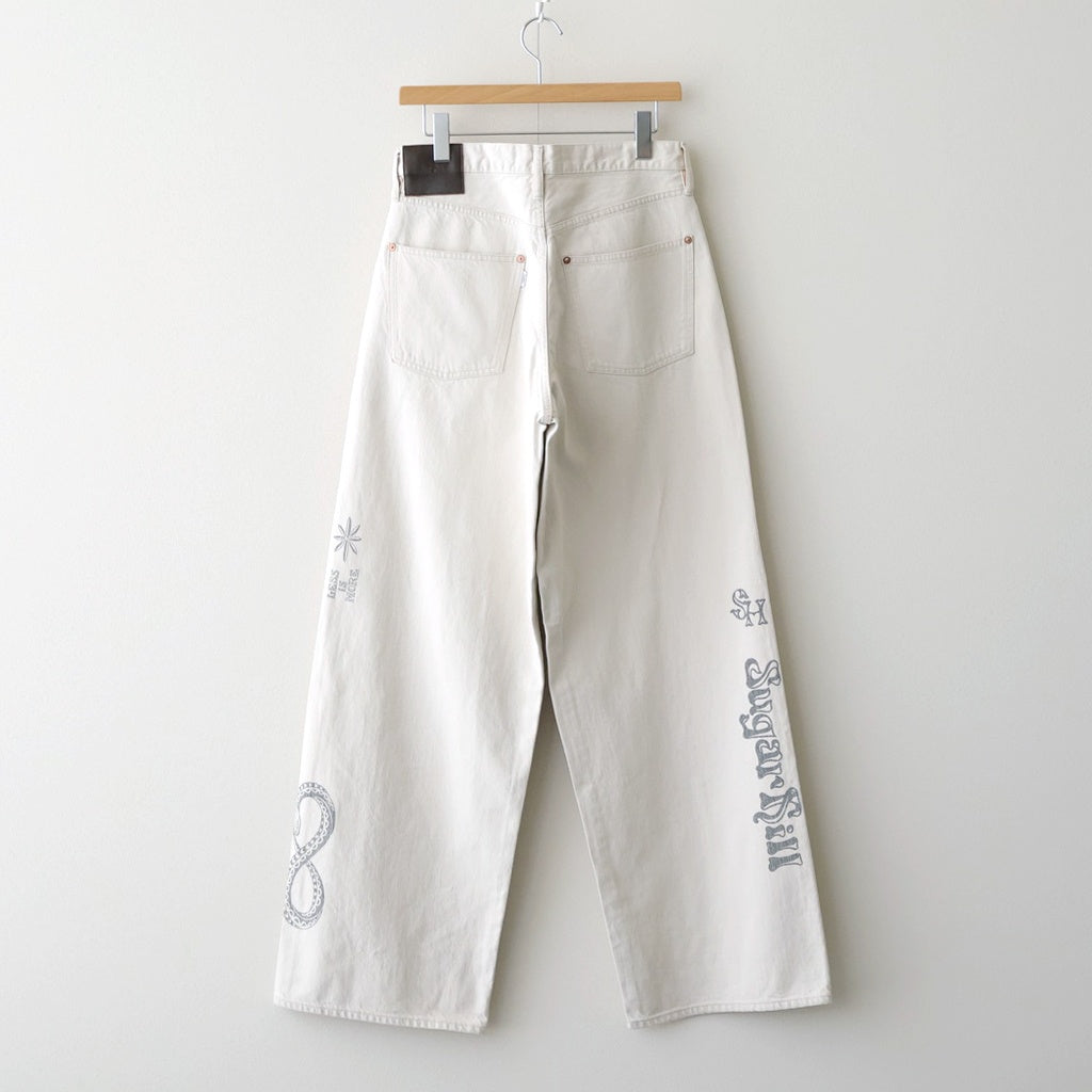 TATTOO FLASH PRINT MODERN DENIM WIDE CUT #ECRU [26440414