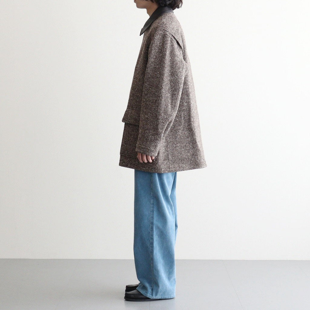 HOMESPUN TWEED ZIP BLOUSON #MIX BROWN [A26AB01HT]