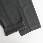 LIGHT WOOL MAX GABARDINE TWO-TUCK SLACKS #DARK GRAY [A25AP03MG]