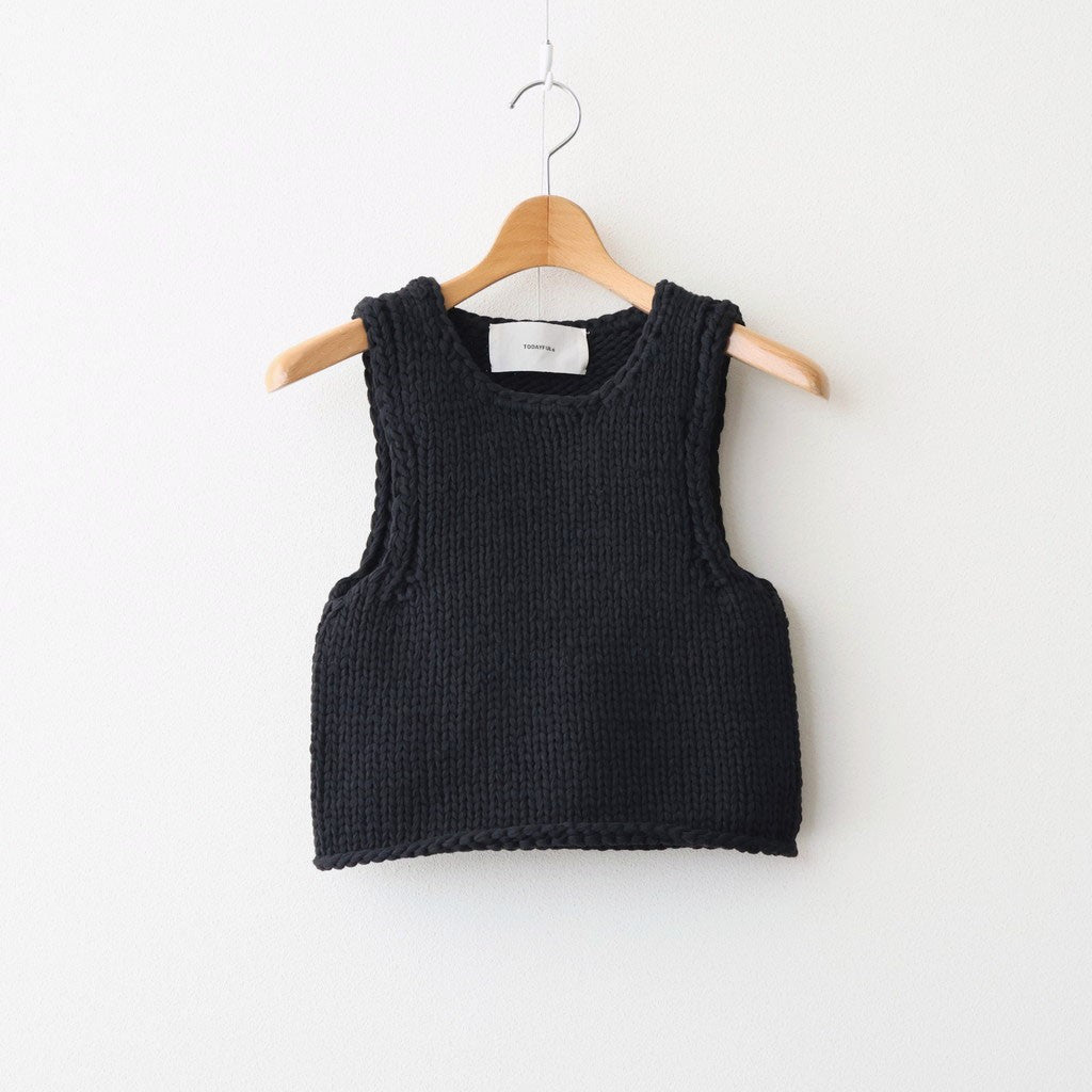 Hand Knit Vest #BLK [12610512]