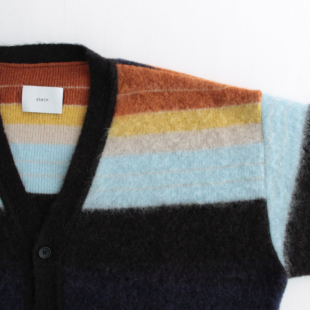 COLOR COMBINATION MOHAIR CARDIGAN #MULTI STRIPES [ST.534-2] _