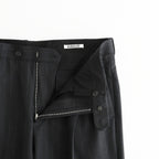 BLUEFACED WOOL TWO-TUCK SLACKS #CHARCOAL NAVY STRIPE [A26AP02BS]