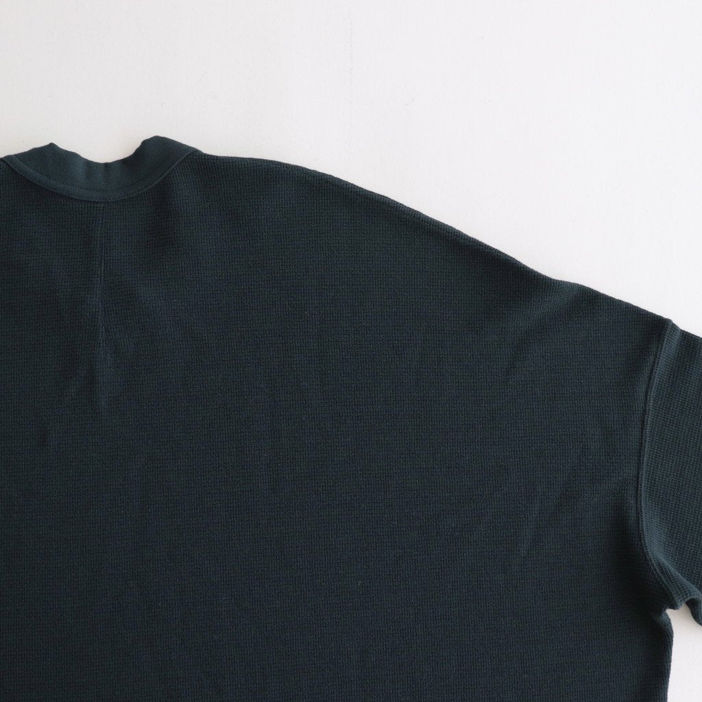 FSSOT | 製品染 30/-スパンポリエステルワッフル クルーネックオーバーサイズプルオーバー #DARK GREY [GE_FR1203TF]