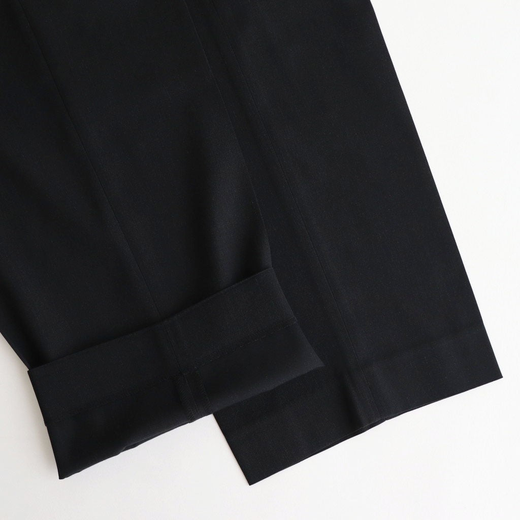 LIGHT WOOL MAX GABARDINE TWO-TUCK SLACKS #TOP BLACK [A25AP03MG]
